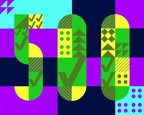 Abstrakte Illustration der Zahl 500